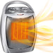 Portable Electric Space Heater with Thermostat, 1500W/750W Safe and Quiet Ceramic Heater Fan, Heat up 200 Square Feet for Office Room Desk Indoor Use, Silver