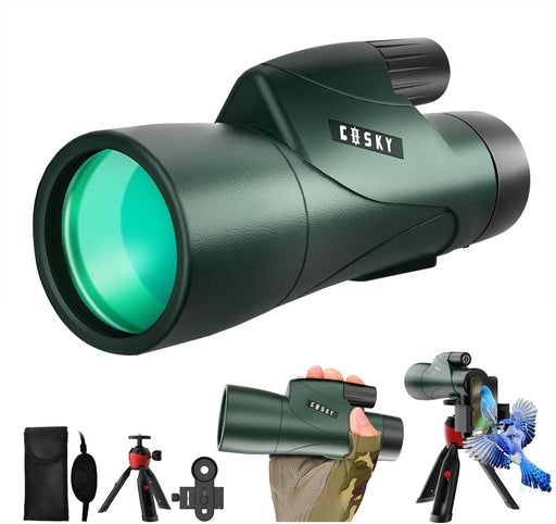 Piper Monocular Telescope, 12X55 HD Monocular for Adult with BAK4 Prism & FMC Lens, Lightweight Monocular with Smartphone Adapter Suitable for Bird Watching Hunting Wildlife Hiking Traveling