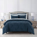 Sharper Image 9-Piece Navy down Alternative Pintuck Bed-In-A-Bag Set, King