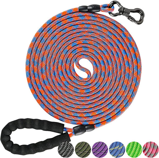 Heavy Duty Dog Leash, 30FT Reflective Dog Leash with Swivel Lockable Hook and Comfortable Padded Handle, Puppy Leash for Walking, Hunting, Camping, Backyard for Small Medium and Large Dogs