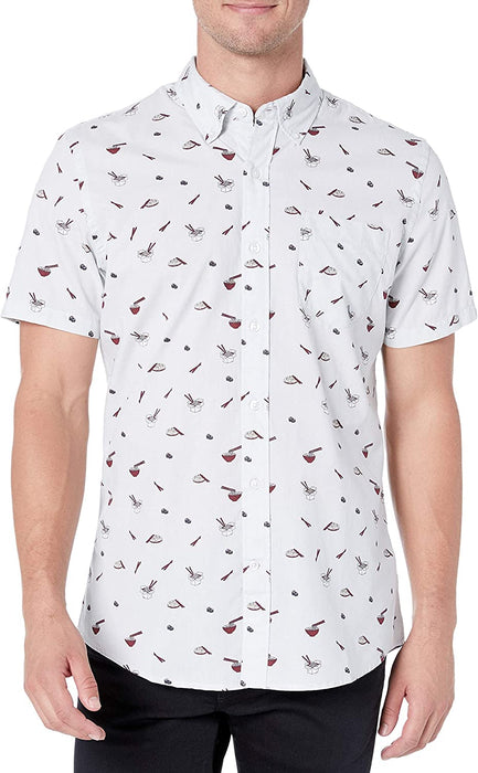 Men'S Standard-Fit Short-Sleeve Printed Poplin Shirt