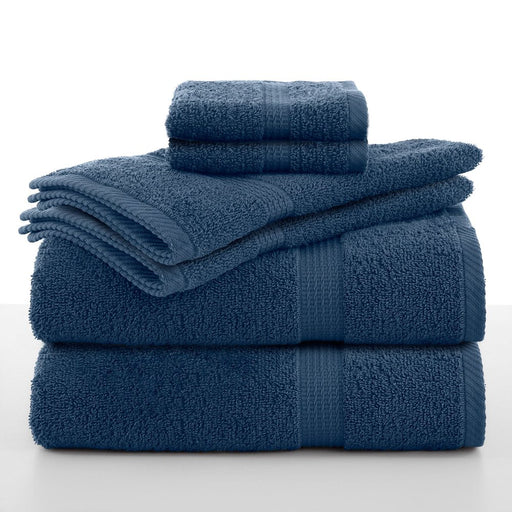 Utica Utica Essentials Cotton Hand Towels, Blue(6 Pieces)