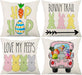 Easter Buffalo Plaid Pillow Covers 18X18 Set of 4 Easter Decorations for Home Bunny Truck Hello Peeps Hip Hop Pillows Easter Decorative Throw Pillows Spring Easter Farmhouse Decor