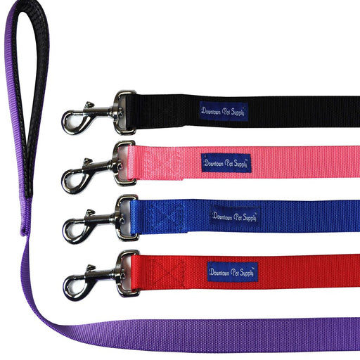 6Ft Dog Leash - Heavy-Duty Dog Leash with Padded Comfort Handle and Stainless Steel Fastener - Durable Dog Training Leash - 0.75 in Wide - Black Dog Leash