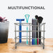 Toothbrush Holder 5 Slots, Stainless Steel Rustproof Toothpaste Holder Stand for Drawers and Bathroom Perfect Storage Organizer for Razors, Facial Wash and Finger Toothbrush, Silver