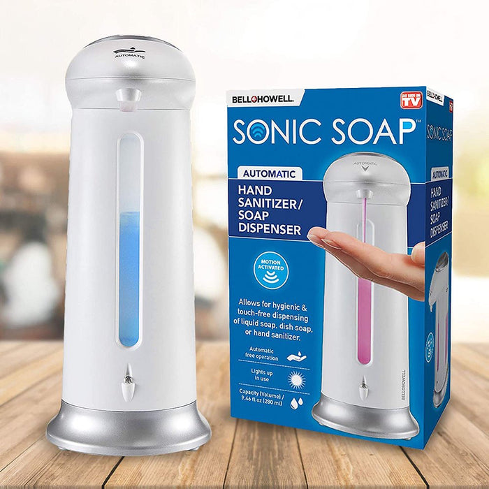 Sonic Soap Hand Sanitizer Soap Dispenser, Automatic Touch Free Soap or Hand Sanitizer Dispenser, Motion Activated, as Seen on TV