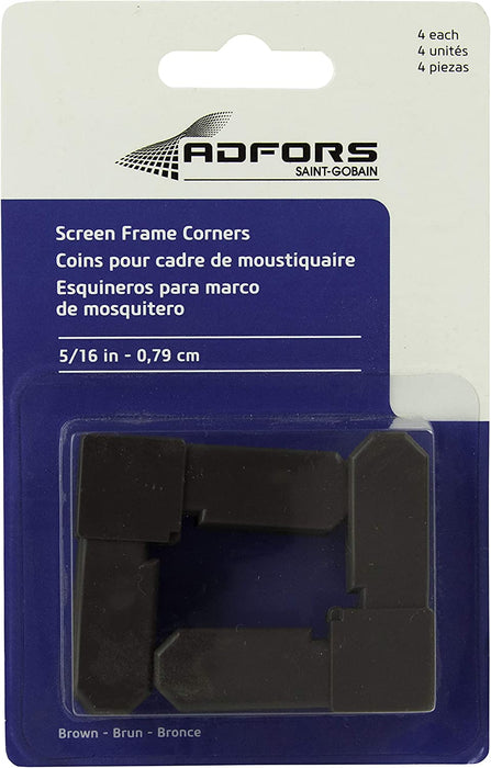ADFORS Screen Frame Corners, 5/16", White, 4 Pieces