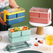 Portable Hermetic Lunch Box School Children Student Grids Bento Box with Fork Spoon Leakproof Microwavable Prevent Odor