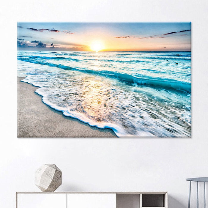 Art Sea Waves Large Canvas Prints Wall Art Ocean Beach Frameless Pictures Paintings for Living Room Bedroom Home Decorations
