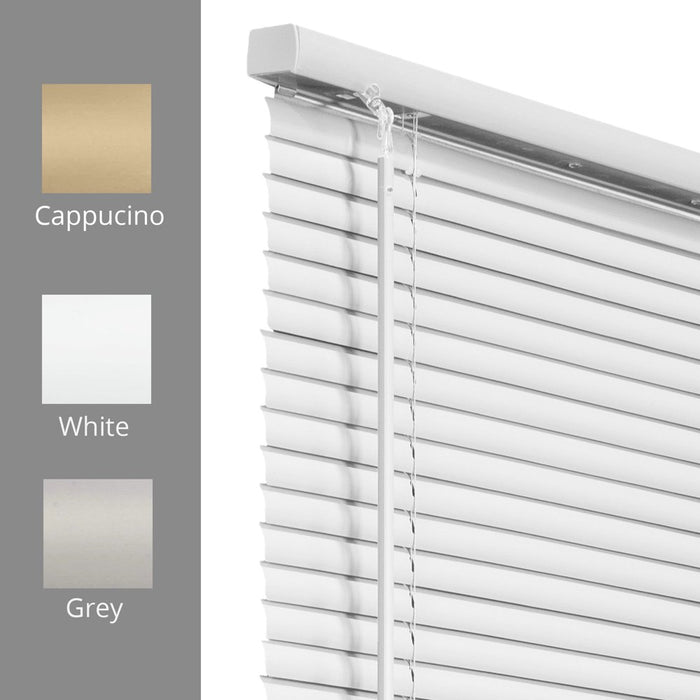 Cordless 1-Inch Vinyl Mini Blinds, Gloss White (Room Darkening) 78"W X 84"H