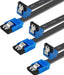 SATA Cable III, 3 Pack SATA Cable III 6Gbps Straight HDD SDD Data Cable with Locking Latch 18 Inch Compatible for SATA HDD, SSD, CD Driver, CD Writer - Black