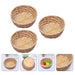 Basket Storage Fruit Woven Serving round Rattan Wicker Baskets Tray Bread Food Decorative Small Container Bamboo Bowl