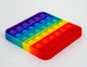 Fidget Toy Popits - Rainbow Color - Sensory Stress Relief for ADHD Anxiety Autism (Round + Square 2 Pack)