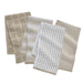 My Texas House Textured 16" X 28" Cotton Kitchen Towels, 4 Pieces, Beige