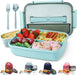 Bento Lunch Box Leak-Proof Eco-Friendly Bento Box Food Storage Containers with Sauce Jar and Stainless Spoon&Fork for Adults Women Men Kids