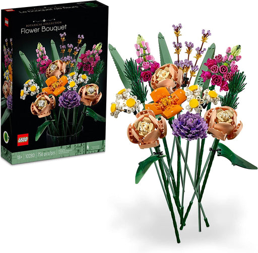 Icons Flower Bouquet 10280 Building Decoration Set - Artificial Flowers with Roses, Decorative Home Accessories, Gift for Him and Her, Botanical Collection and Table Art for Adults