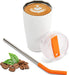 Insulated Tumbler with Lid and Straw, 16 Oz Leak Proof Double Wall Stainless Steel Travel Coffee Mug, Iced Coffee Cup Car Mug Water Bottle, Keep Cold Hot for 10 Hours, Gifts for Mom, White