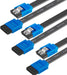 SATA Cable III, 3 Pack SATA Cable III 6Gbps Straight HDD SDD Data Cable with Locking Latch 18 Inch Compatible for SATA HDD, SSD, CD Driver, CD Writer - Black