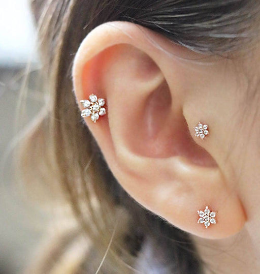 Cartilage Earring Cartilage Piercing Jewelry Forward Helix Earrings Cartilage Hoop Earring Helix Piercing Jewelry Tragus Piercing Jewelry Tragus Earrings for Women Silver Rose Gold