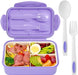 Bento Boxes for Adults - 1100 ML Bento Lunch Box for Kids Childrens with Spoon & Fork - Durable Perfect Size for On-The-Go Meal, Bpa-Free and Food-Safe Materials(Green)
