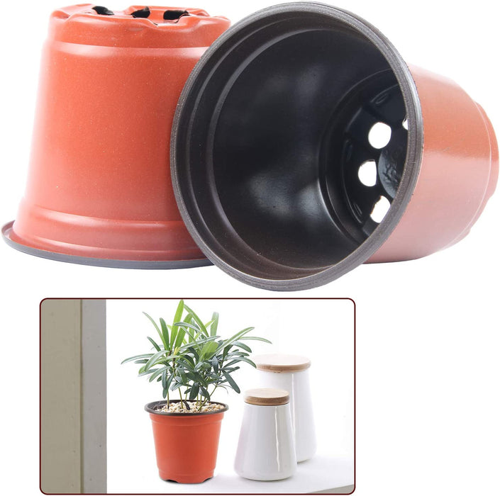 150 Pcs 4" Plastic Plants Nursery Pot,Seed Starting Pots