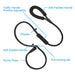 Slip Lead Dog Leash, Anti-Choking with Traffic Padded Two Handles, Reflective Strong Sturdy Heavy Duty Rope Leash, 6FT Dog Training Leash for Medium Large Dogs(6' Black)