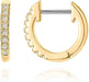 14K Gold Plated Cubic Zirconia Cuff Earrings Huggie Stud