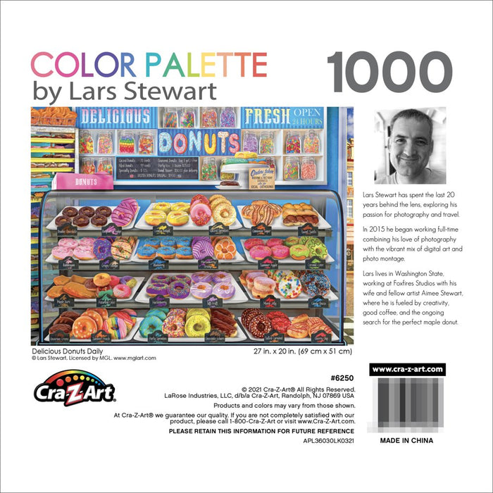 Color Palette by Lars Stewart 1000 Piece Jigsaw Puzzle - Delicious Donuts Daily