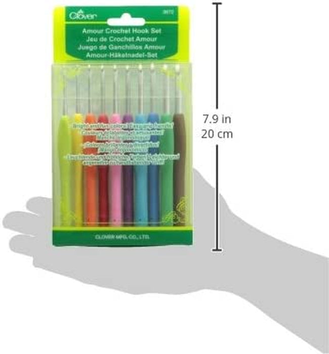 Clover 3672 Amour Crochet Hook Set, 10 Sizes