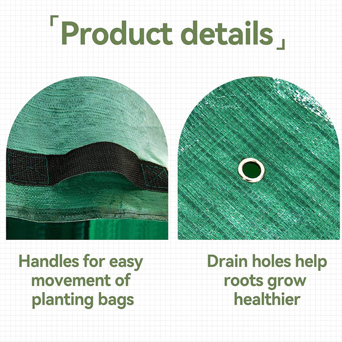 28 Gallon Exlarge Plastic Raised Planting Bed with 3 Compartments- 3 Divided Grids Rectangle Garden Grow Bag Potato Tomato Planter Pot Containers for Vegetables Plant Flowers Growing (Dark Green)