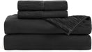 Bedsure Full Size Sheet Sets - Soft 1800 Sheets for Full Size Bed, 4 Pieces Hotel Luxury Black Sheets Full, Easy Care Polyester Microfiber Cooling Bed Sheet Set