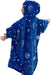 JR | the Original Oversized Microfiber & Sherpa Glow in the Dark Wearable Blanket for Kids, Seen on Shark Tank, One Size Fits All (Blue Glow Outerspace)