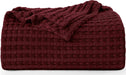 Cotton Waffle Blanket 300 GSM (Burgundy - 90X108 Inches) Soft Lightweight Breathable Bed Blanket King Size Layering Any Bed for All Season