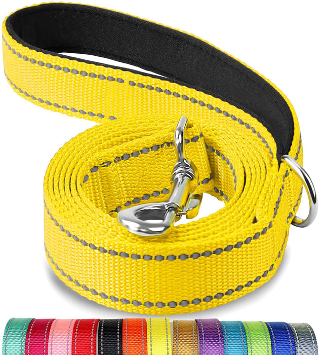 Double-Sided Reflective Dog Leash, 6 FT/5FT/4 FT, Padded Handle Nylon Dogs Leashes for Walking, Training Lead for Small & Medium Dogs, Gray, 5FT