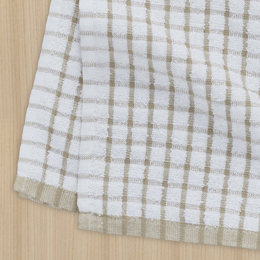 My Texas House Textured 16" X 28" Cotton Kitchen Towels, 4 Pieces, Beige