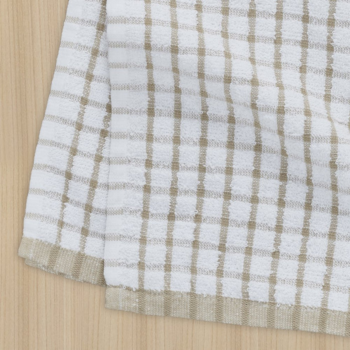 My Texas House Textured 16" X 28" Cotton Kitchen Towels, 4 Pieces, Beige
