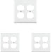 88016 2-Gang Duplex Device Receptacle Wallplate, Standard Size, Thermoset, Device Mount, White