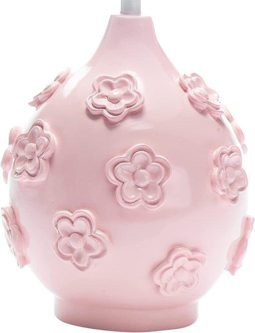 Signature Botanical Baby Pink Floral Nursery Lamp with Shade & Bulb