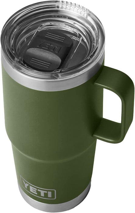 Rambler 20 Oz Travel Mug, Stainless Steel, Vacuum Insulated with Stronghold Lid, Black