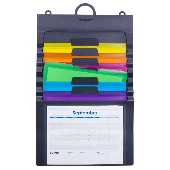 Cascading Wall Organizer, 6 Pockets, Letter Size, Gray/Bright (92060)