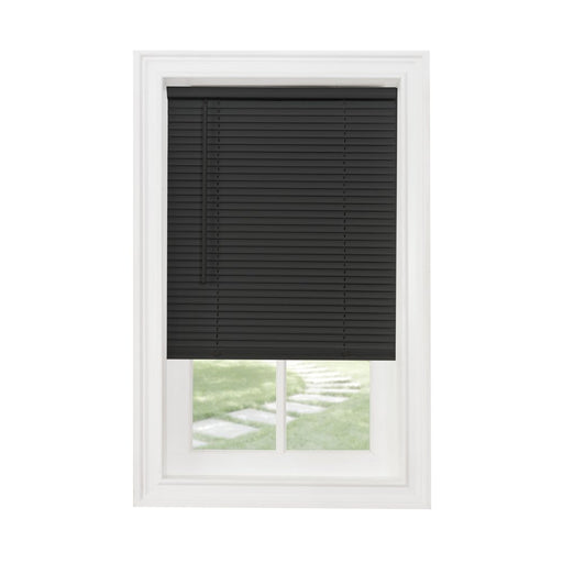 Achim GII Morningstar Indoor Cordless Black Vinyl Light Filtering Window Mini Blind, 64" L X 31" W