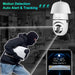 Security Wireless Camera Wifi 1080P Smart for Home Surveillance Screw into the E27 Socket Spotlight Alarm Color Night Vision Two-Way Talk Motion Alarm PTZ 360 Degree(2Packs with 64 SD Cards