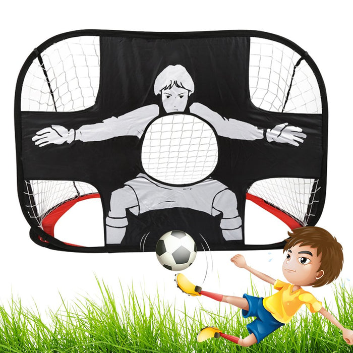 2 in 1 Pop up Kids Soccer Goal Indoor/Outdoor Soccer Target Net for Improving Passing and Shooting Accuracy for Backyard Indoor Outdoor Sports