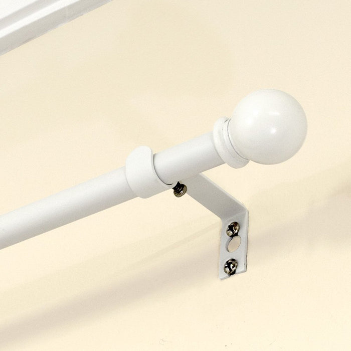 Mainstays 5/8" White Ball Single Curtain Rod, 48-84", White