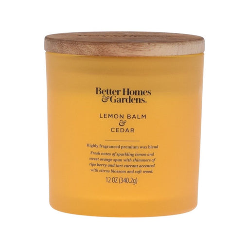 Better Homes & Gardens 12Oz Lemon Balm & Cedar Scented 2-Wick Jar Candle