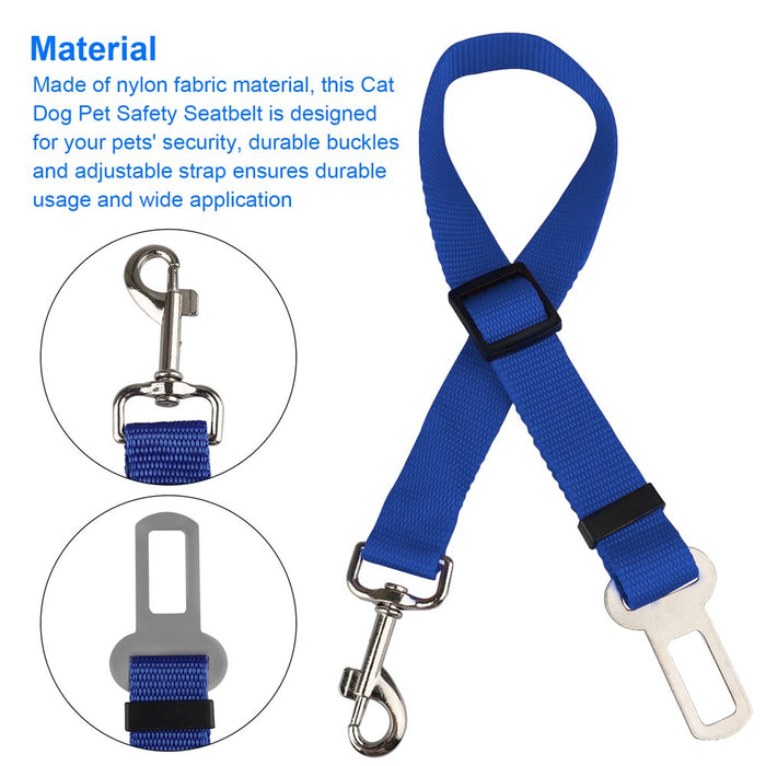 2X Cat Dog Pet Safety Seatbelt Seat Belt Adjustable Harness Lead for Car Vehicle