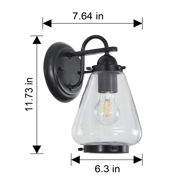 Better Homes & Gardens Outdoor Wall Sconce Black, 1 A19 Bulb Included