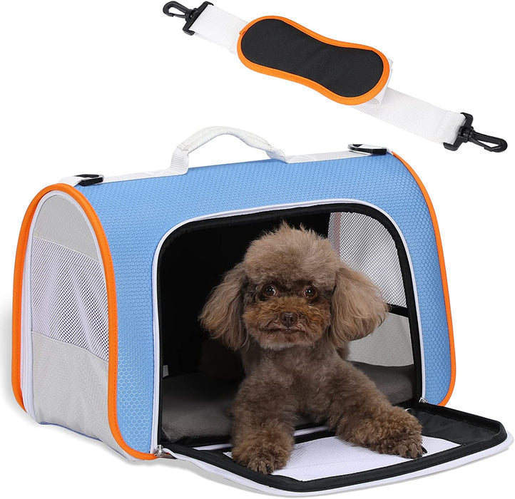 A4Pet Airline Approved Cat Carrier Expandable Dog Carriers,Soft-Sided Portable Pet Travel Washable Carrier for Kittens,Puppies,Rabbit,Hamsters