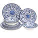 Melamine Dinnerware Set, Service for 4, Traditional Blue and White - Set of 12
