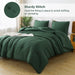 Dark Green Pom Pom Fringe Comforter Full(79X90 Inch), 3 Pieces(1 Boho Comforter and 2 Pillowcases) Aesthetic Boho Pom Comforter, Lightweight Soft Microfiber down Alternative Bedding Set
